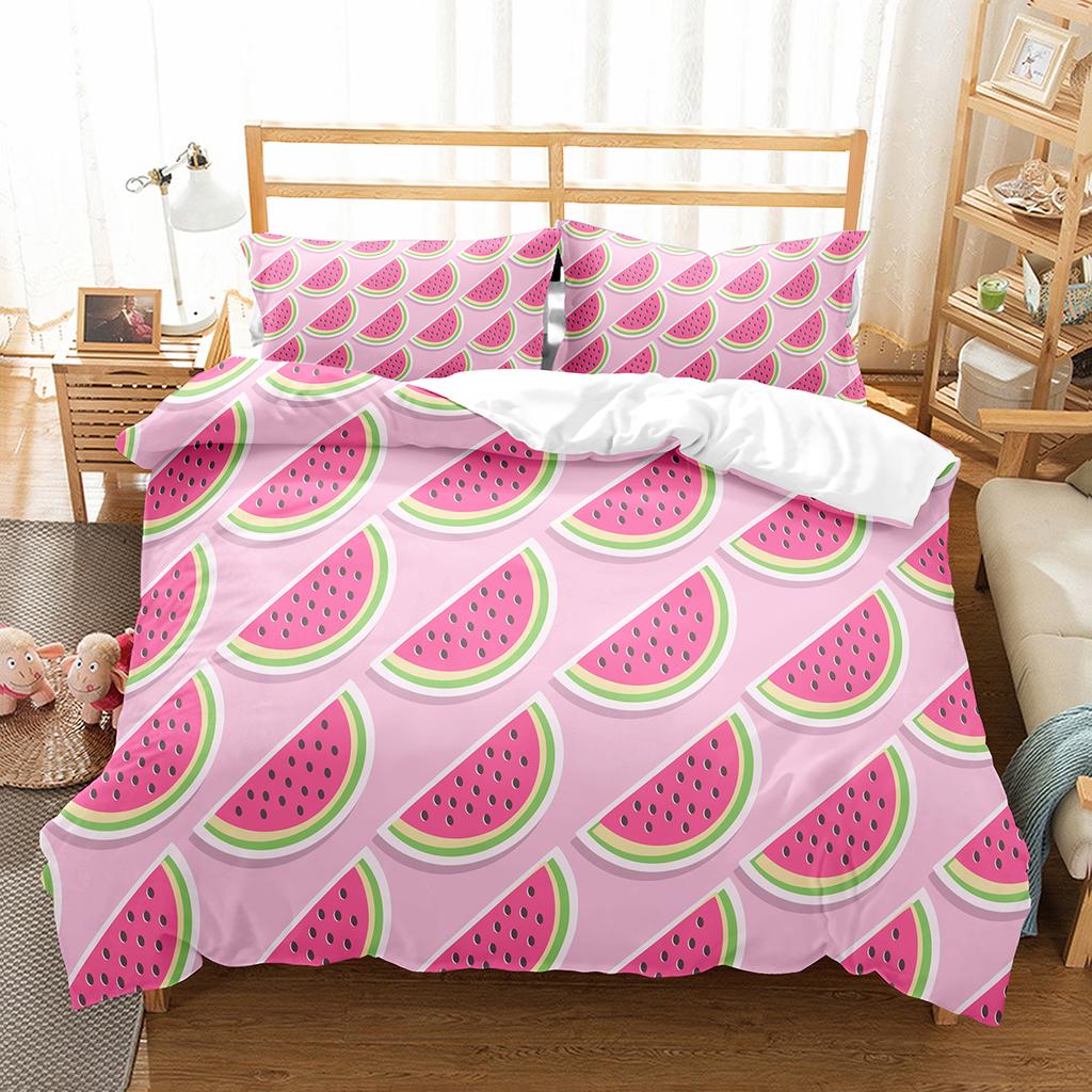 Wassermelonen Bettbezug Set Sommer Thema Frische Früchte Muster Bettdeckenbezug Für Kinder Jungen Mädchen Bettwäsche Set Schlafzimmer Dekor Geschenke
