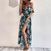 Women's Sexy Suspender Irregular Dress Long Suspender Floral Beach Dress