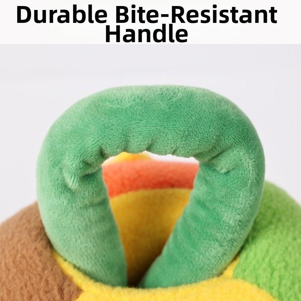 Bite Resistant Dog Snuffle Ball Nonstop Play Flannel Interactive Toy Ball Color Splicing Dog Sound Chew Ball Teething Cleaning