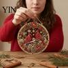 Durable Christmas Tree Decor Rhinestone Painting Suncatcher Kit, Round DIY Hanging Festive Decorations for Holidays Home, Craft Pendant Holiday Party