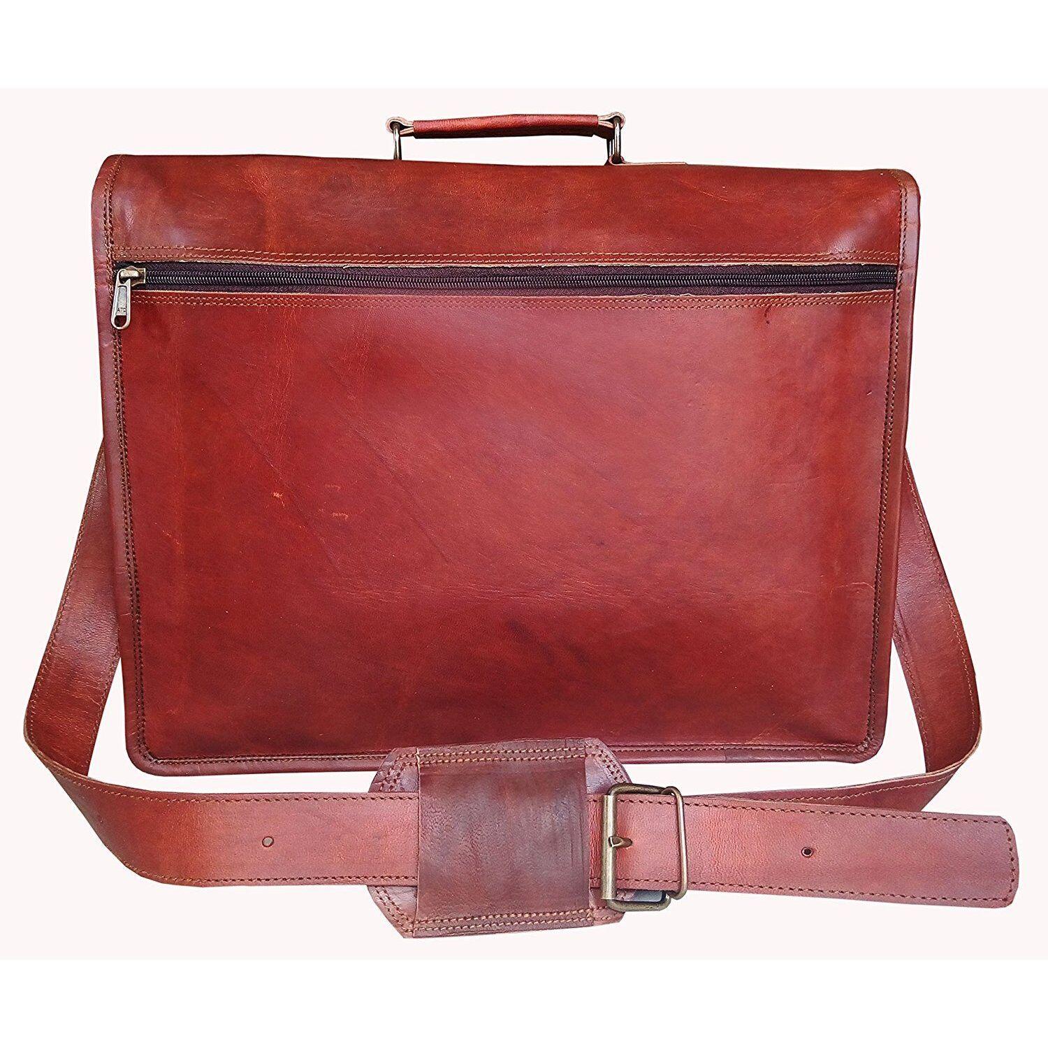 Сумка Кожаная Ретро Мужская Сумка Через Плечо Винтаж Путешествия Настоящий Портфель — фото 4