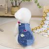 Spring and Summer Puppy Pet Clothes, Cat, Small Dog, Teddy Schnauzer, Pomeranian, Bichon Frize, Color-blocked Denim Vest