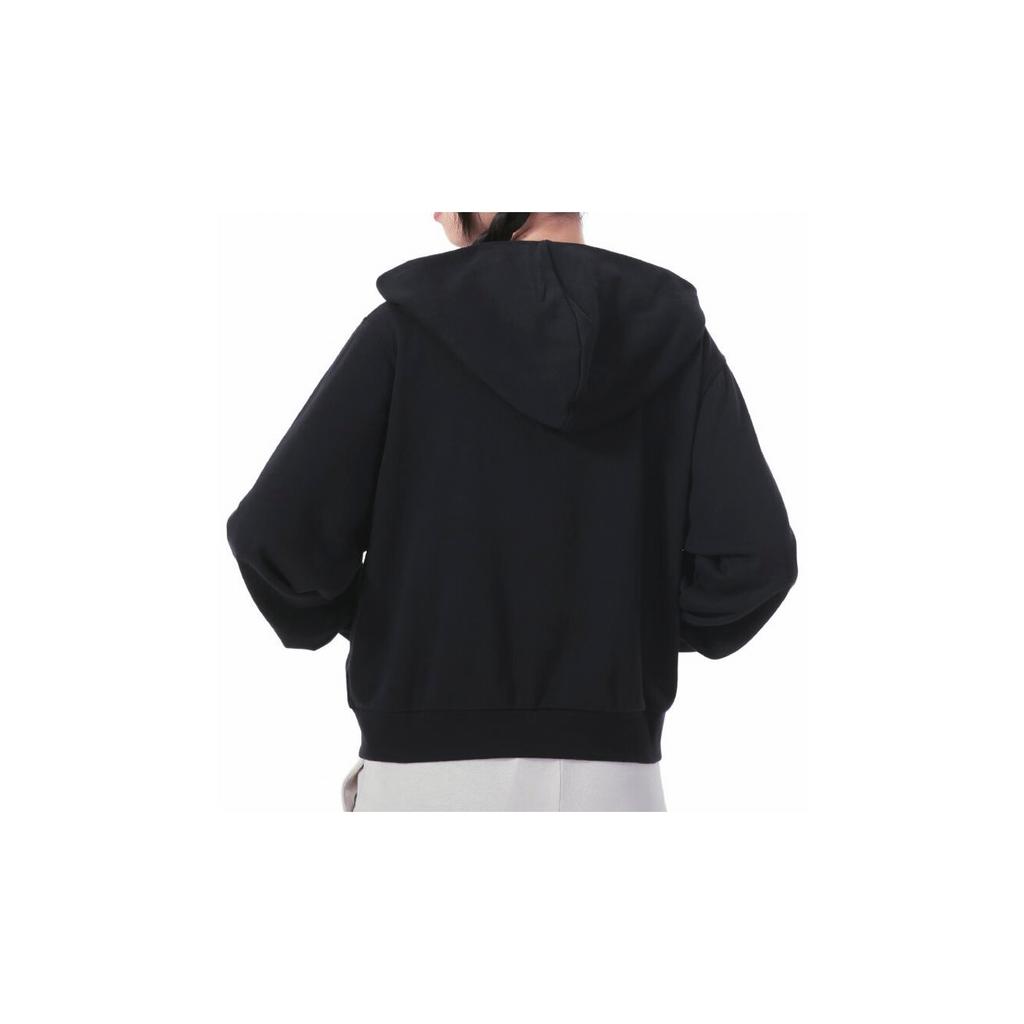Nike Solid Color Hooded Zip-Up Casual Long Sleeve Sweatshirt Women Tops Black FN2420-010