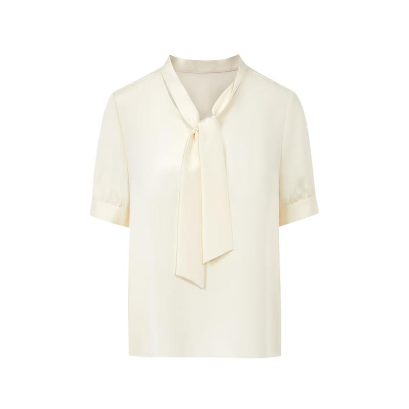 

Женская блузка LANCY с коротким рукавом и галстуком-бантом из шелка тутового дерева S