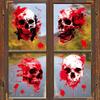Halloween Horror Skull Head Blood Palm Print Home Atmosphere Decoration Glass Window Static Window Stickers