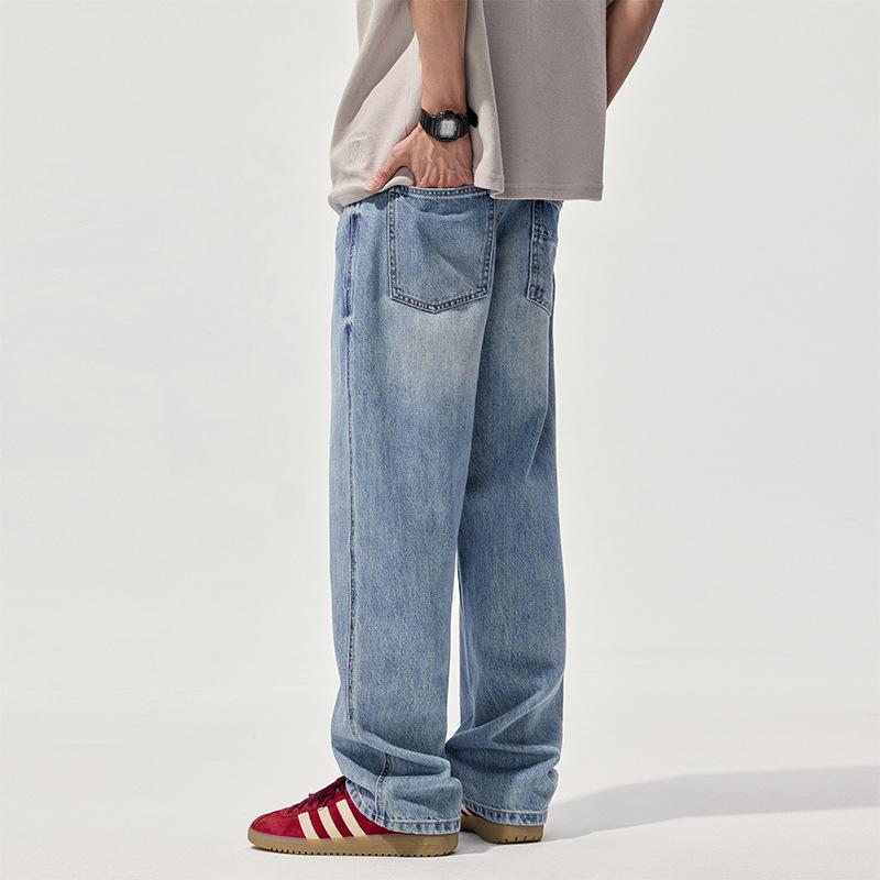 

Новые весенне-летние свободные американские брюки в стиле хай-стрит, прямые джинсы широкого кроя 40