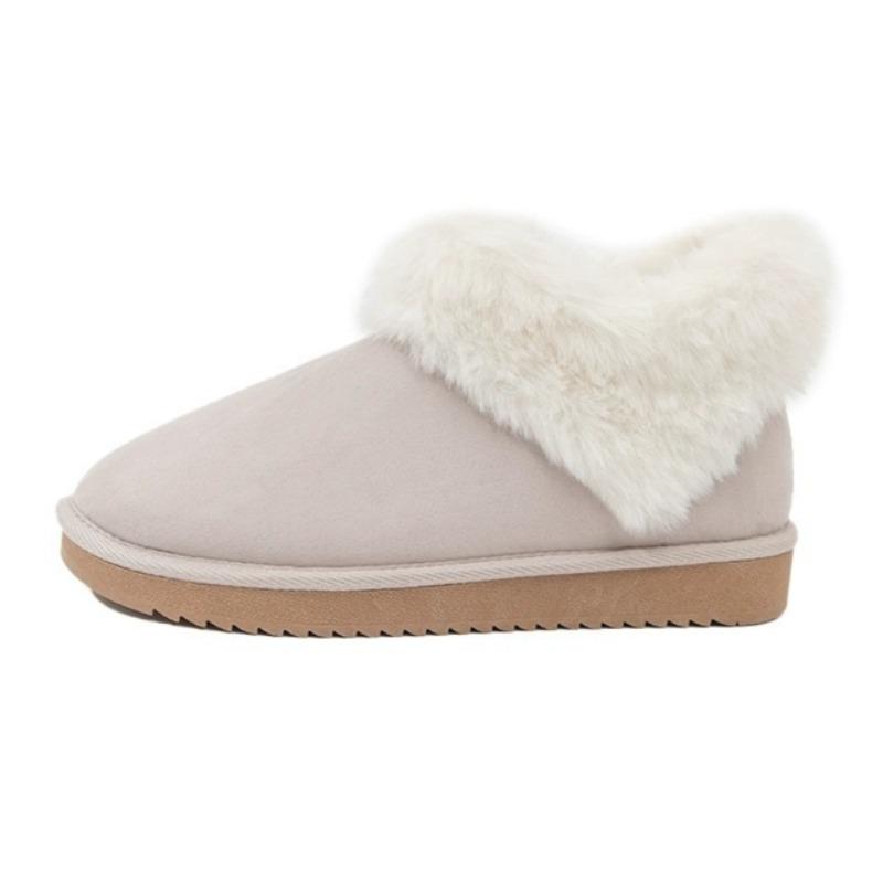 Fashion Fashion Heart Fluffy Fleece Trim Design Brand Ankle Boots Women High Quality Faux Suede Snow Boot Winter Cozy Warm Platform Boot