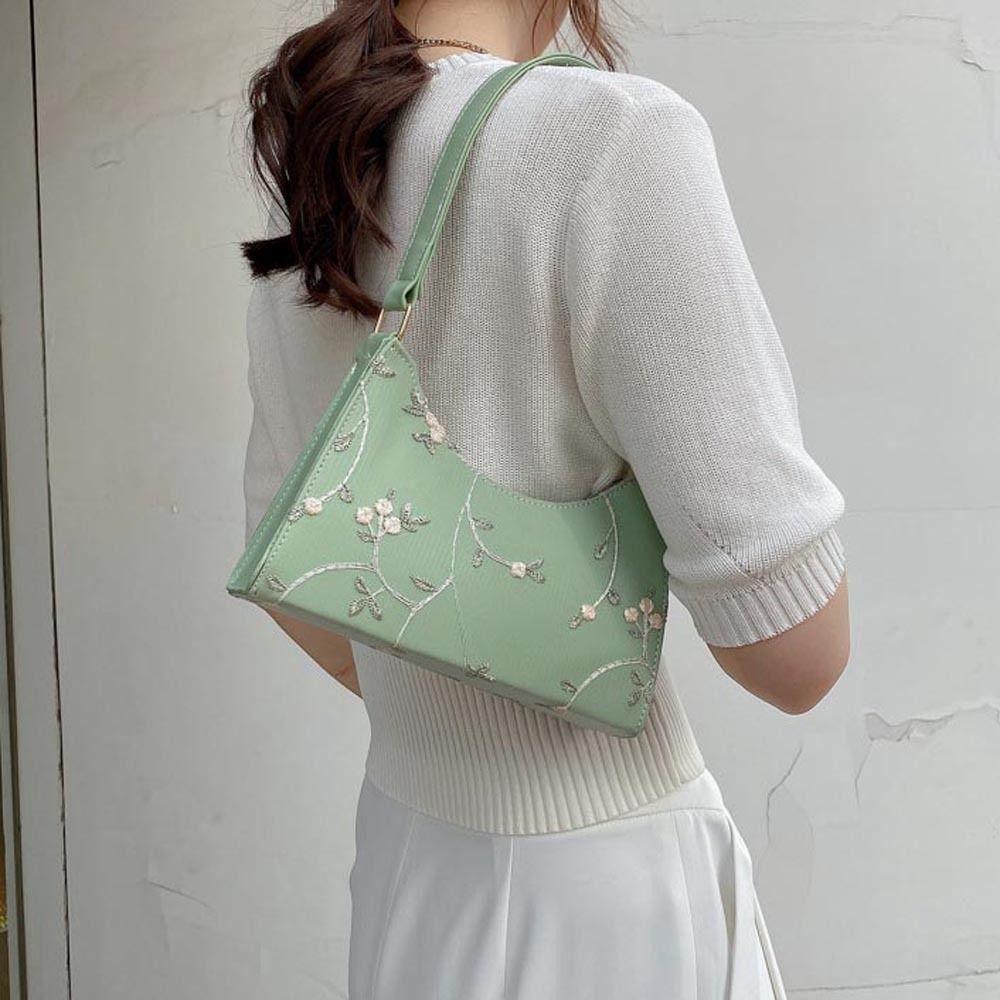 Flower Embroidery Small Handbag Women Underarm Bag Shoulder Bags Mini Messenger Bags Korean Handbag