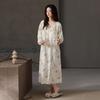 Cainiqing Autumn Women's Long-Sleeve Cotton Nightgown with Bra Pads - Maternity and Extended Length Dress for Home, Fall, and Spring.