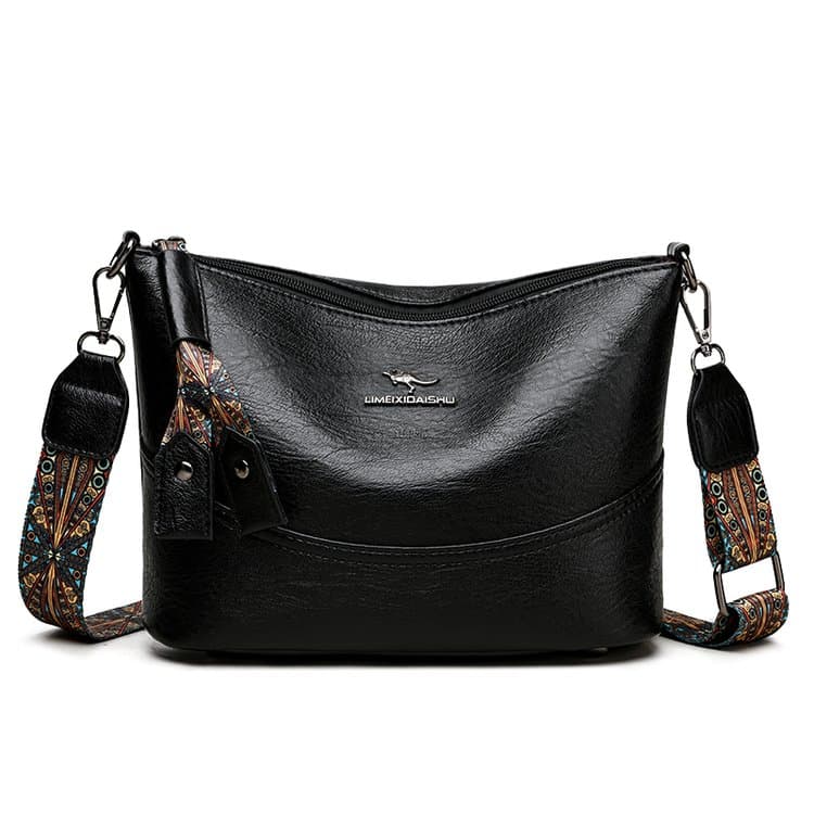 

Новая женская простая и универсальная сумка через плечо, ретро сумка-мессенджер 23*12*19cm чёрный