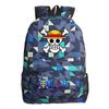 One Piece Anime School Backpack Kids Lightweight Ergonomic Dual-Shoulder Bag With Geometric Print Oxford Fabric