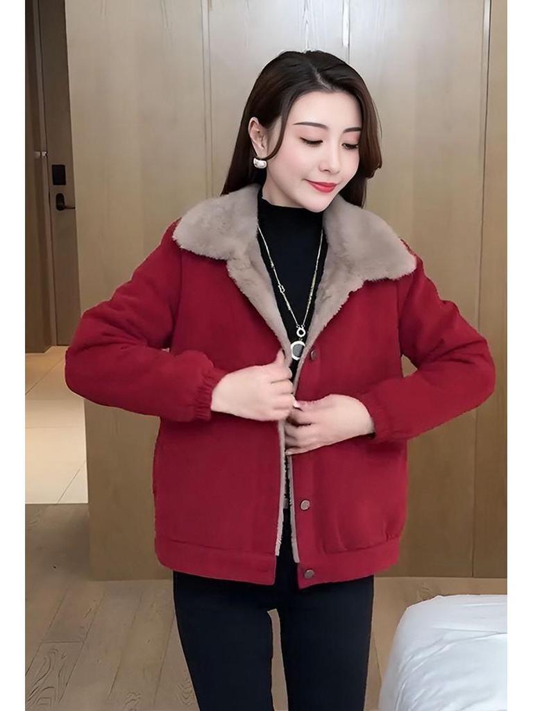 Jaqueta de Veludo Cotelê Feminina de Inverno: Forrado com Fleece, Quente, Fashion, Versátil, Corte Amplo, Emagrecedor, Cobre a Barriga, Estilo Maternidade.