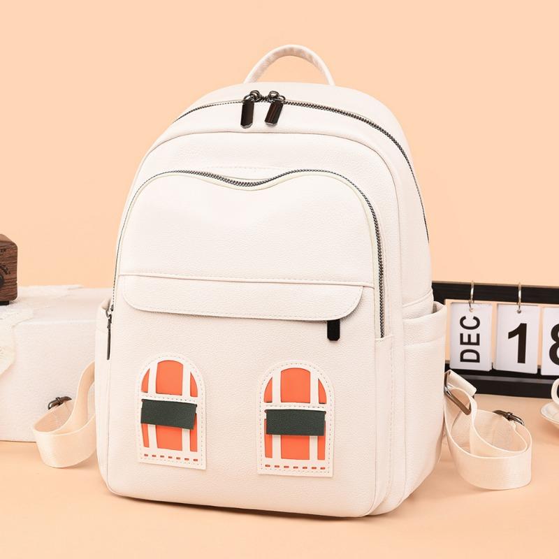 

Women s bag new backpack bag women s simple fashion commuter leisure travel bag large capacity women s backpack белый