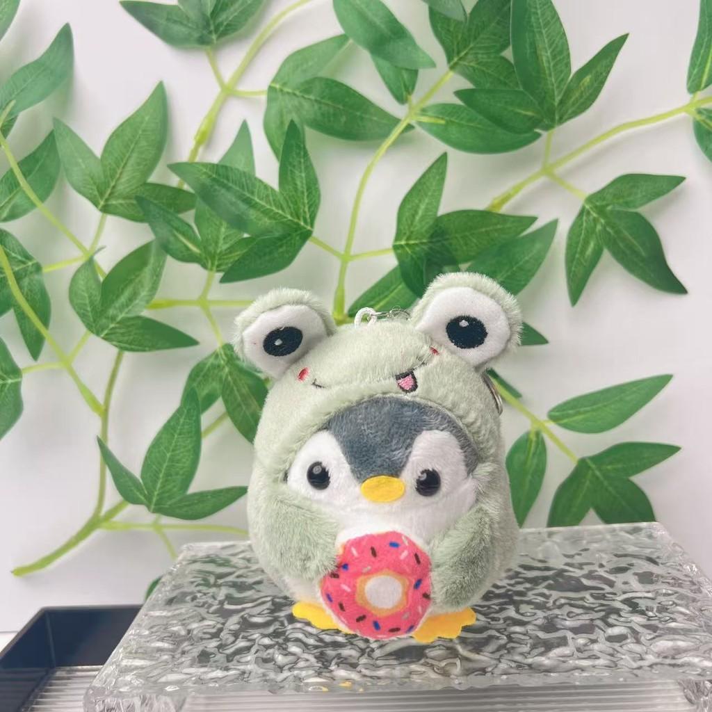 Penguin Doughnut Cartoon Pendant Animal Plush Doll Pp Cotton Filled Gift