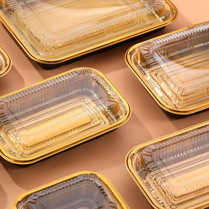 Disposable Plastic Meat Roll Packaging Boxes with Lids