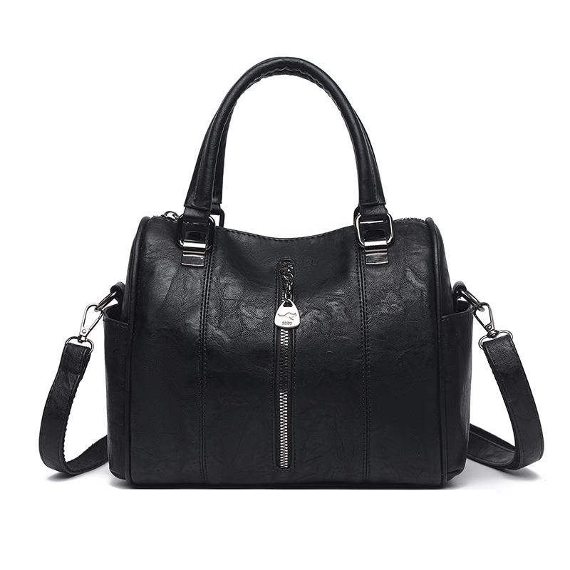 Fashi Big Leather Tote Bag For Women Large Capacity Retro Shoulder Bags Soft Leather Crossbody Handbags Large Lady Shopper Bag