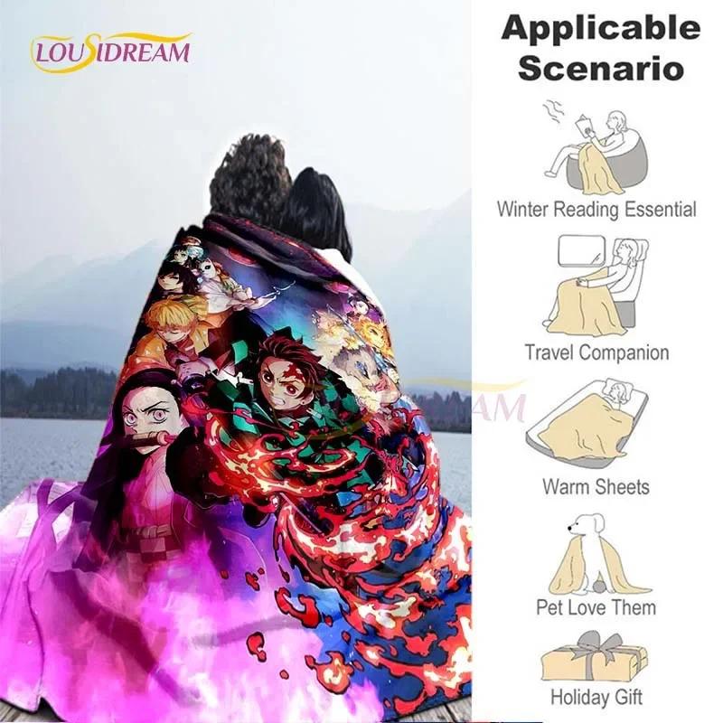 Demon Slayer Anime Blanket Sofa Cover Ultra-Soft Carpet Warm Bed Sheet Bedspread Bedding Room Decor