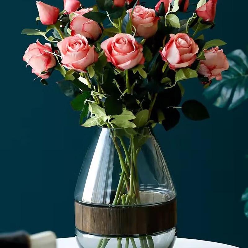 ZISIZ Transparent Glass Decorative Vase