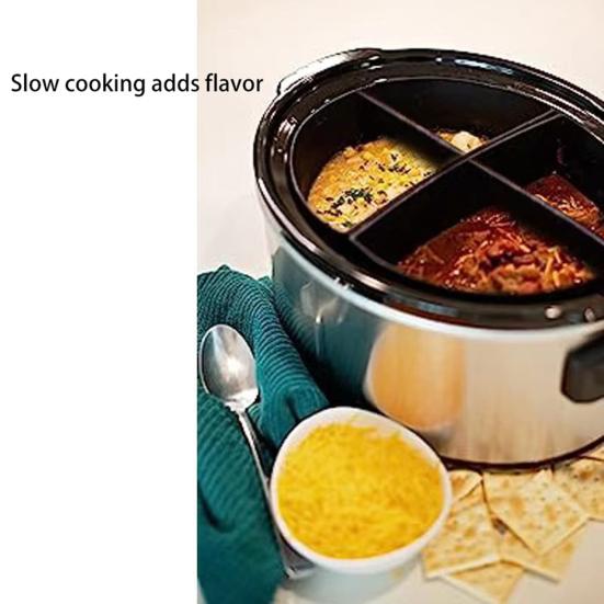 6-Quart Slow Cooker Liner Multiple Grids Leakproof Dishwasher Safe Silicone Slow Cooker Divider Cooking Liner Kitchen Accessories
