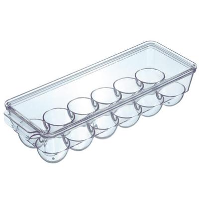 Caixa de Armazenamento de Ovos Riblind para Geladeiras, Acomoda 12 Ovos, Transparente, com Tampa, Empilhável, à Prova de Choque, Porta-Ovos