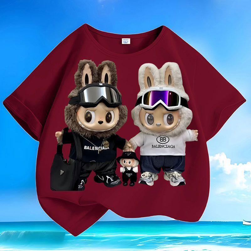 

Cute Pure Cotton T-shirts for Children, Loose Round-neck Short-sleeved Tops for Boys and Girls in Summer 160