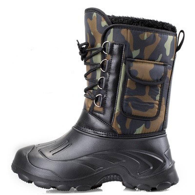 Men's Outdoor Waterproof Non - Slip Fishing Boots Winter Warm Snow Boots Skiing Hiking Shoes