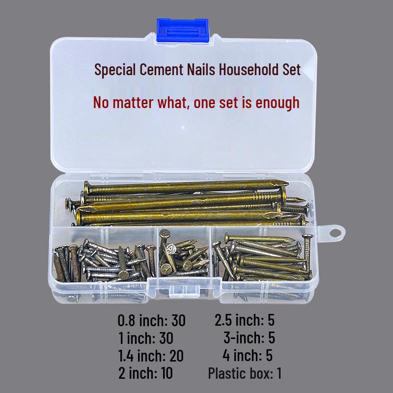 High Hardness Cement & Steel Nails: Durable Wall & Woodworking Nails, Round Nails & Decorative Hooks for Concrete and More