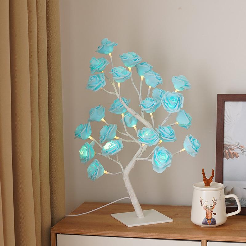 Table Lamp Lights Rose Flower Tree Usb Night Lights Home Decoration Parties Xmas Christmas Wedding Bedroom Decor Rose Lamp