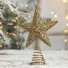 Glitter Christmas Tree Top Star Five-pointed Star Christmas Tree Ornaments  Christmas Decoration