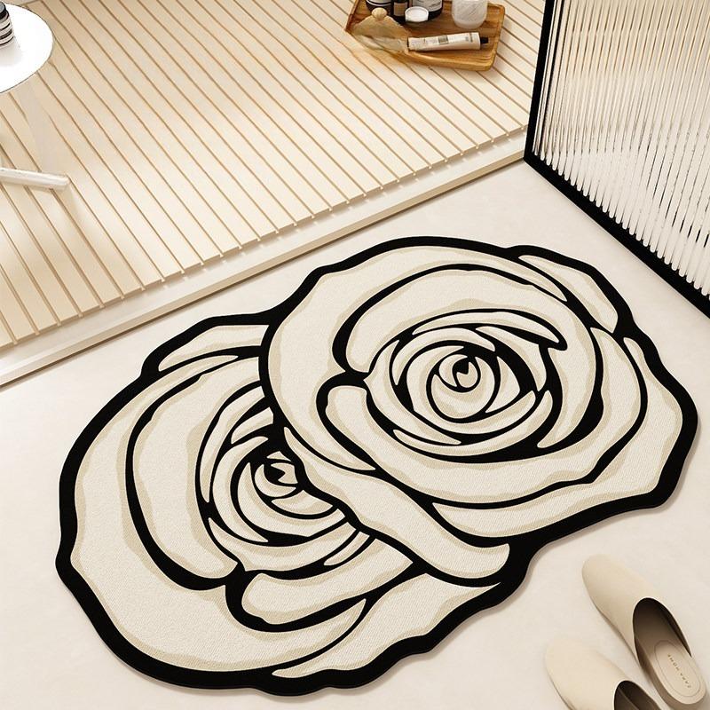 Flower Pattern Bedroom Decor Carpet French Romantic Style Carpets for Living Room Home Washable Floor Mat Anti-slip Bathroom Rug