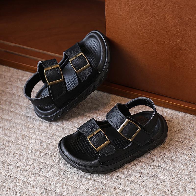 

Summer Casual Platform Sandals for Kids Comfortable Fashion Thick Sole Outdoor Sports Sandals Non Slip Wading Beach Shoes I10287 21 чорний