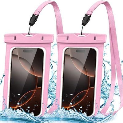 Lot of 2 Waterproof Case for iPhone 17th/17 Pro Max/16 Pro/15 Pro Max/14 Plus/13 12 11 XR XS SE 8 7 6, IPX8 Sensitive Touch - Pink