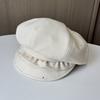 Sweet lace pleated sequined woolen octagonal hat female winter retro age reducing painter hat showing face small bud hat