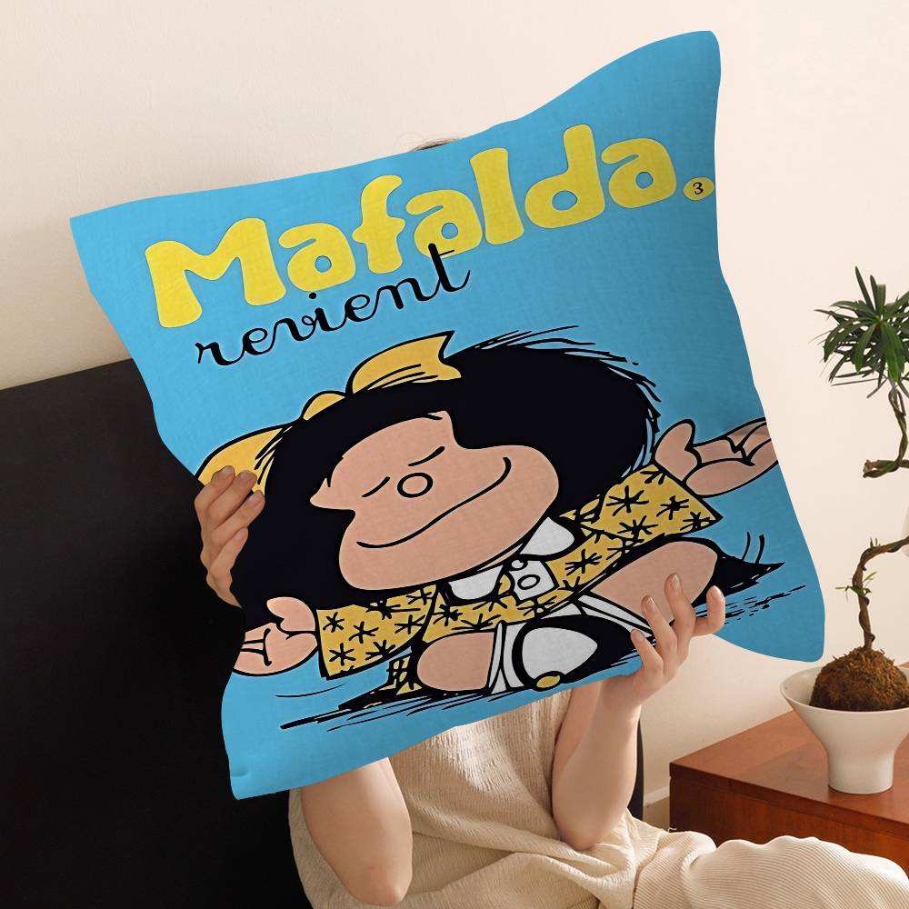 Cartoon M-Mafalda Pillow Cover For Bedroom Room And Living Room Sofa Decorative Cushion Cover