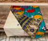 Vintage Kantha Quilt: Handmade Indian Patchwork Throw Blanket, Colorful Blue Ethnic Throw