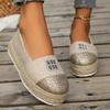 Fashion New Hot Sale Women's Shoes Slip on Women's Vulcanize Shoes Round Toe Sequins Solid Outdoor Platform Casual Comfortable Shoes