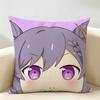 Keqing Cute Genshin Impact Cushion Cover Natural Linen Organic Fabric DoubleSided Printing Room Sofa Decor Pillow Case