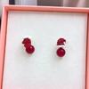 Eleganti Orecchini a Frange con Cappello di Natale Rosso 2025 e Perle per Donna