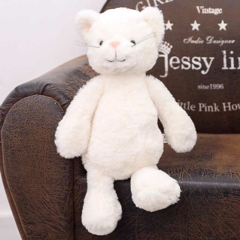 Cute White Cat Plush Toy With Pp Cotton Filling For Kids Gift And Comfort
