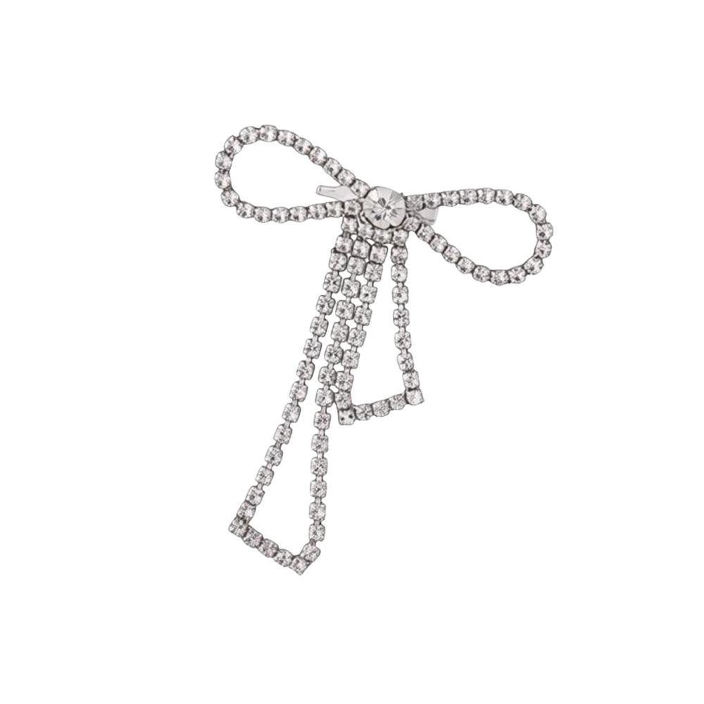 Fashion Elegant Bowknot Brooches Rhinestone Sparkling Brooches Pin Fastener Jewelry Cardigan Clip Waist Accessorizing