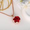 Rose Pendant Necklace - Elegant Sweater Chain for Women