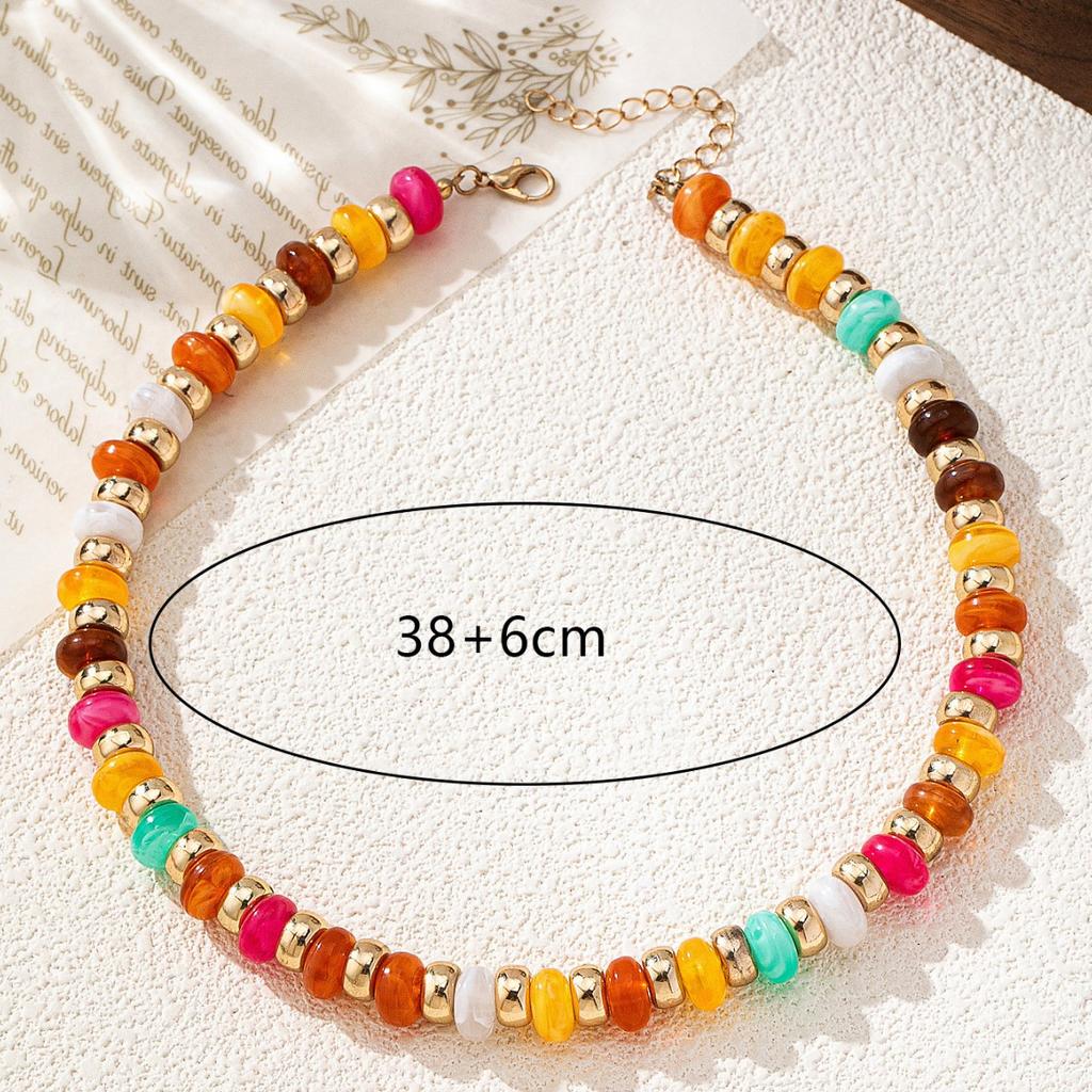 European American Trend Simple Personality Handmade Colorful Beads Necklace Elf Costume Accessories Small Jewelry For Women