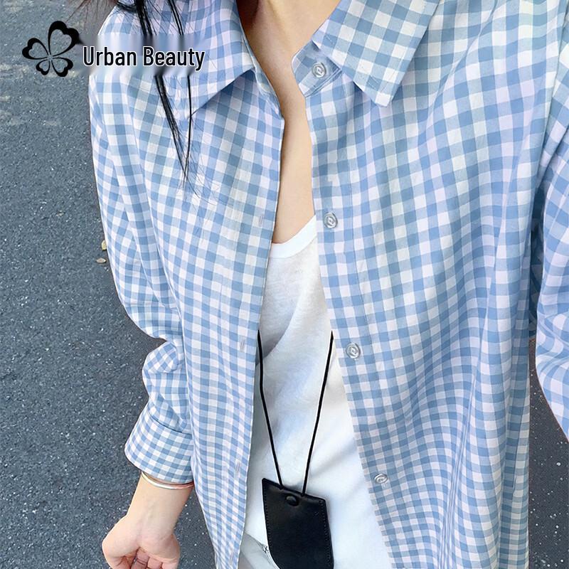 Women s Loose-Fit Plaid Shirt Jacket S