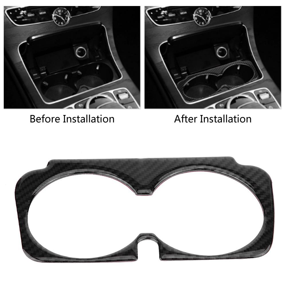 Carbon   Car Cup Holder Trim Sticker for   C Class W205 C180 GLC