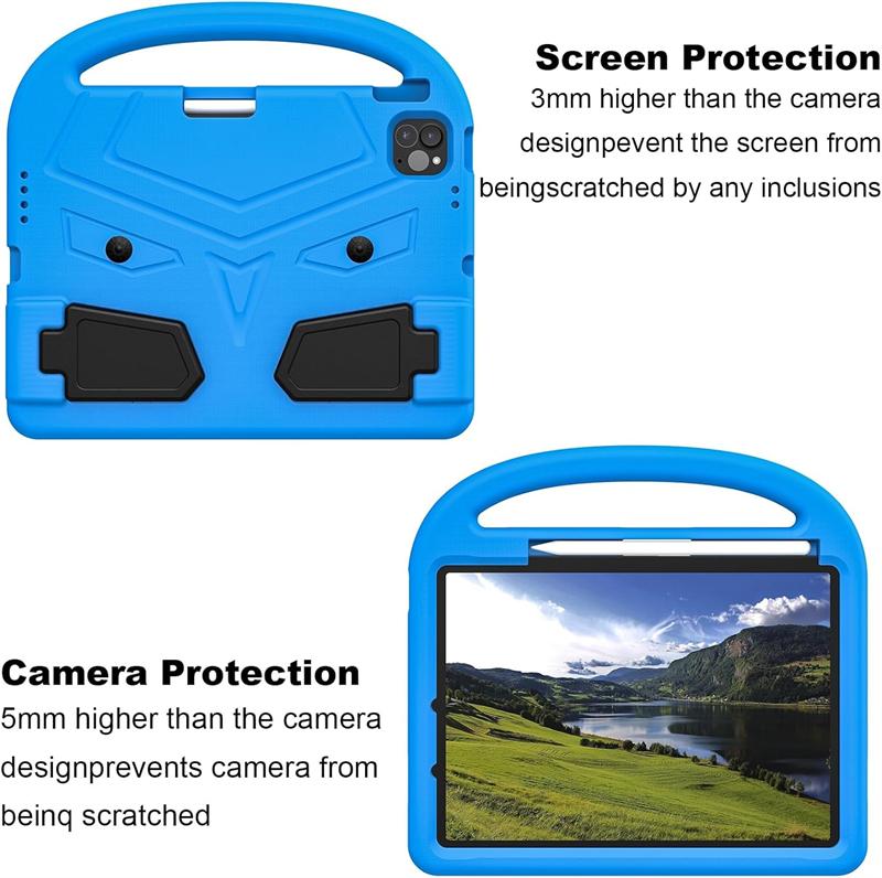 Kids Safe EVA Tablet Case for IPad Air 7 6 5 A16 11 10.2 10.9 Mini 7 6 I Pad Pro 9.7 10 9 8 10th Generation Handle Stand Cover