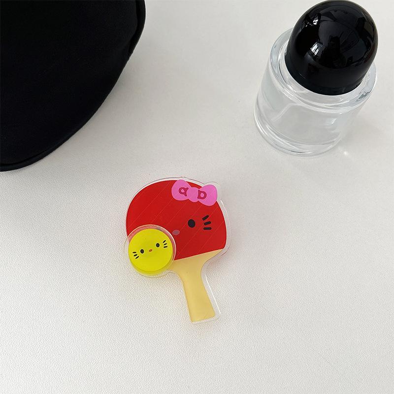 Cartoon Badminton Rotatable Magnetic Mobile Phone Airbag Bracket Wind Back Sticker Retractable Desktop Watching Drama