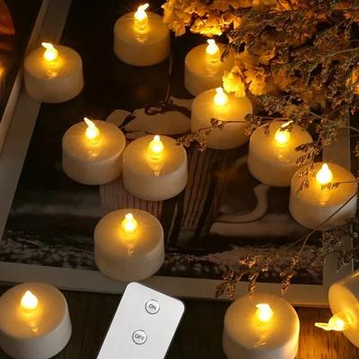 Bezpłomieniowa świeca elektroniczna LED z pilotem zdalnego sterowania Oświetlenie LED z migoczącym płomieniem Podgrzewacze na Halloween Boże Narodzenie Wystrój domu