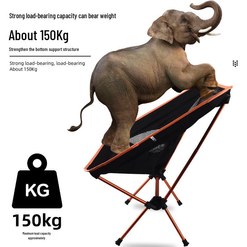 Ultra-light Portable Folding Chair for Outdoor, Beach, Camping, Fishing, and Sketching with Backrest - Moon or Director's Chair.