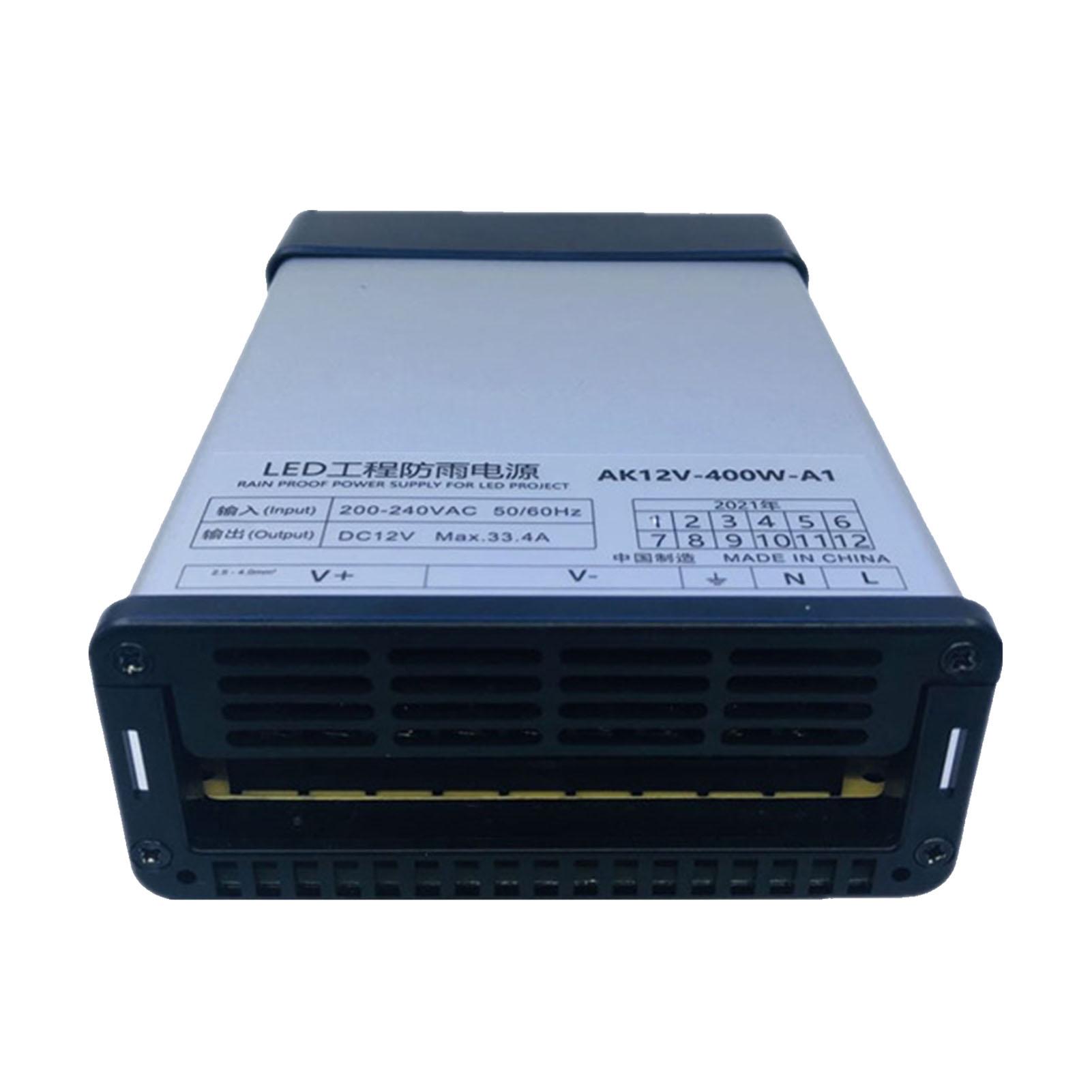 

Водонепроникний блок живлення 400 Вт Пластиковий Захист від короткого замикання Імпульсний блок живлення для світлодіодного освітлення 12 В