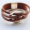 Trendy Leather Cross Bracelet with Magnetic Buckle: Chic Jewelry for Women